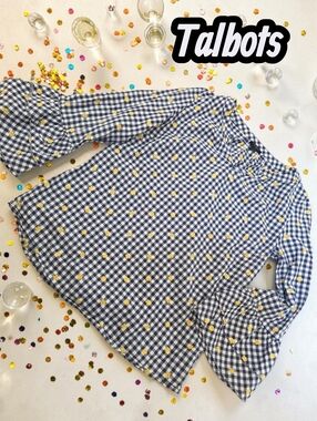 *1338 Talbots pretty blouse top Women Pettite PS